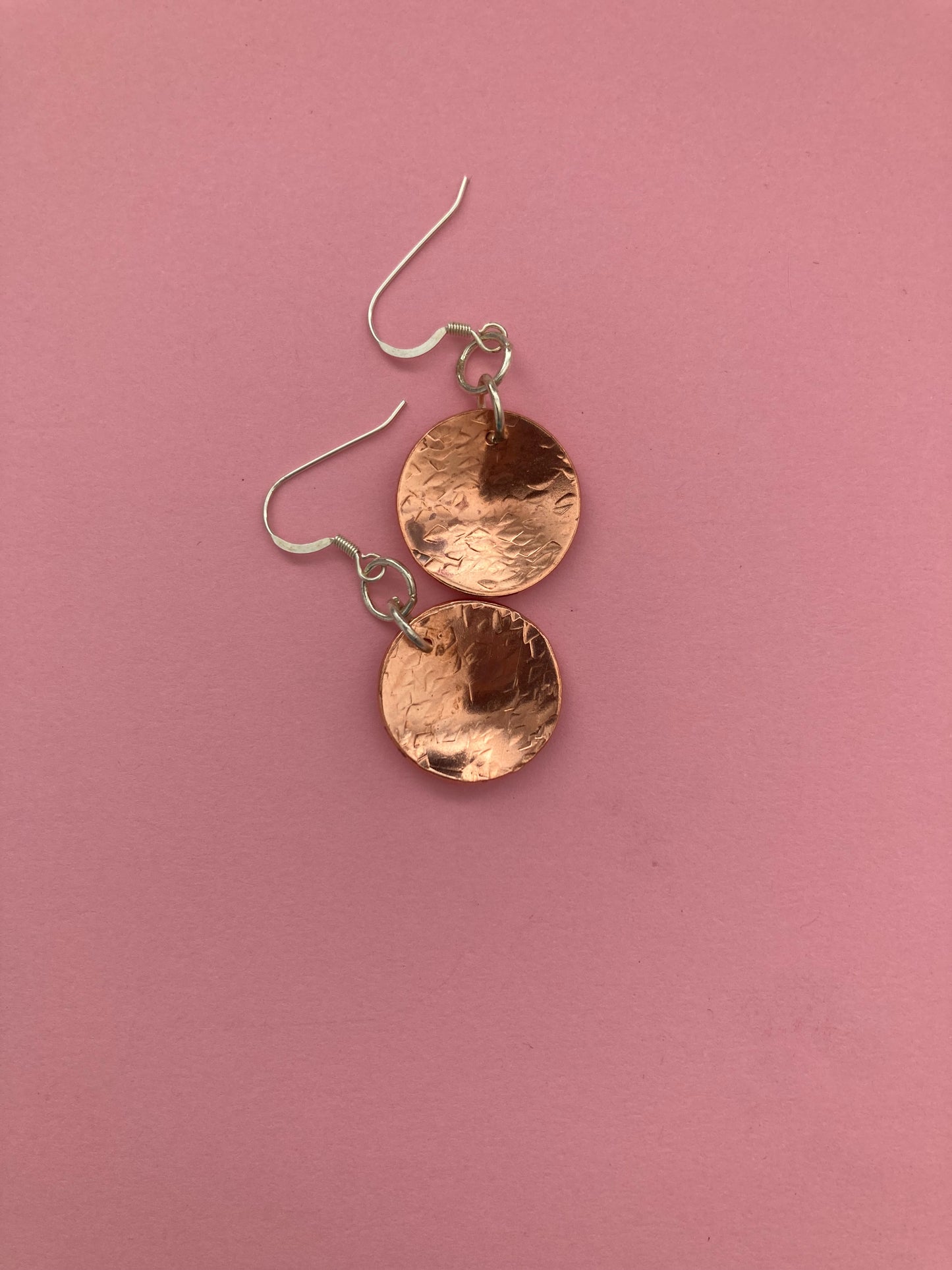Copper disc earrings