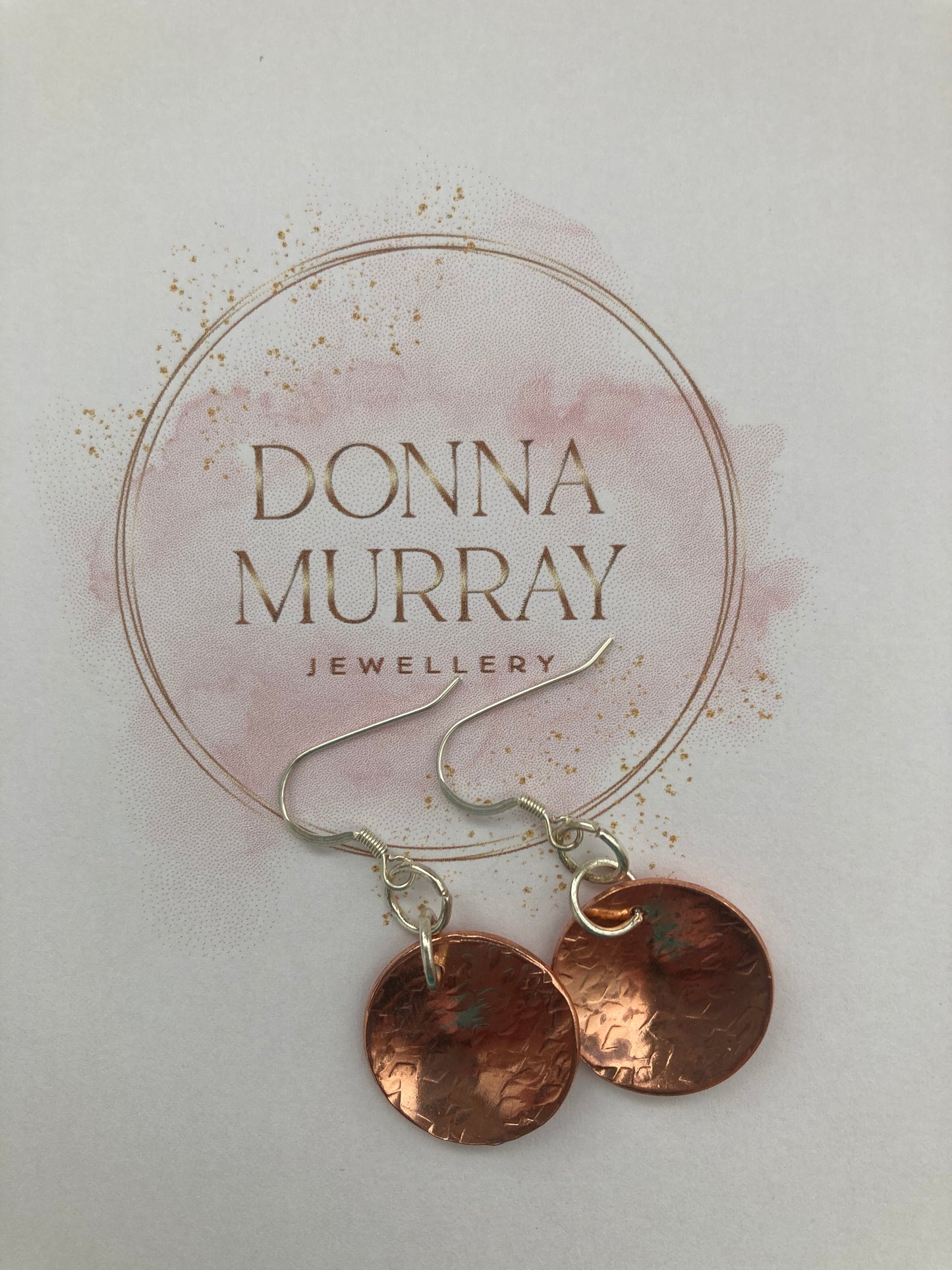 Copper disc earrings